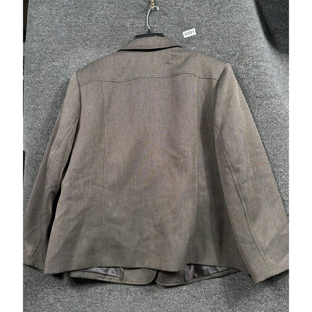 Le Suit Blazer Jacket Womens Size 24W Brown Single Breasted Two Buttons Casual - Picture 2 of 7